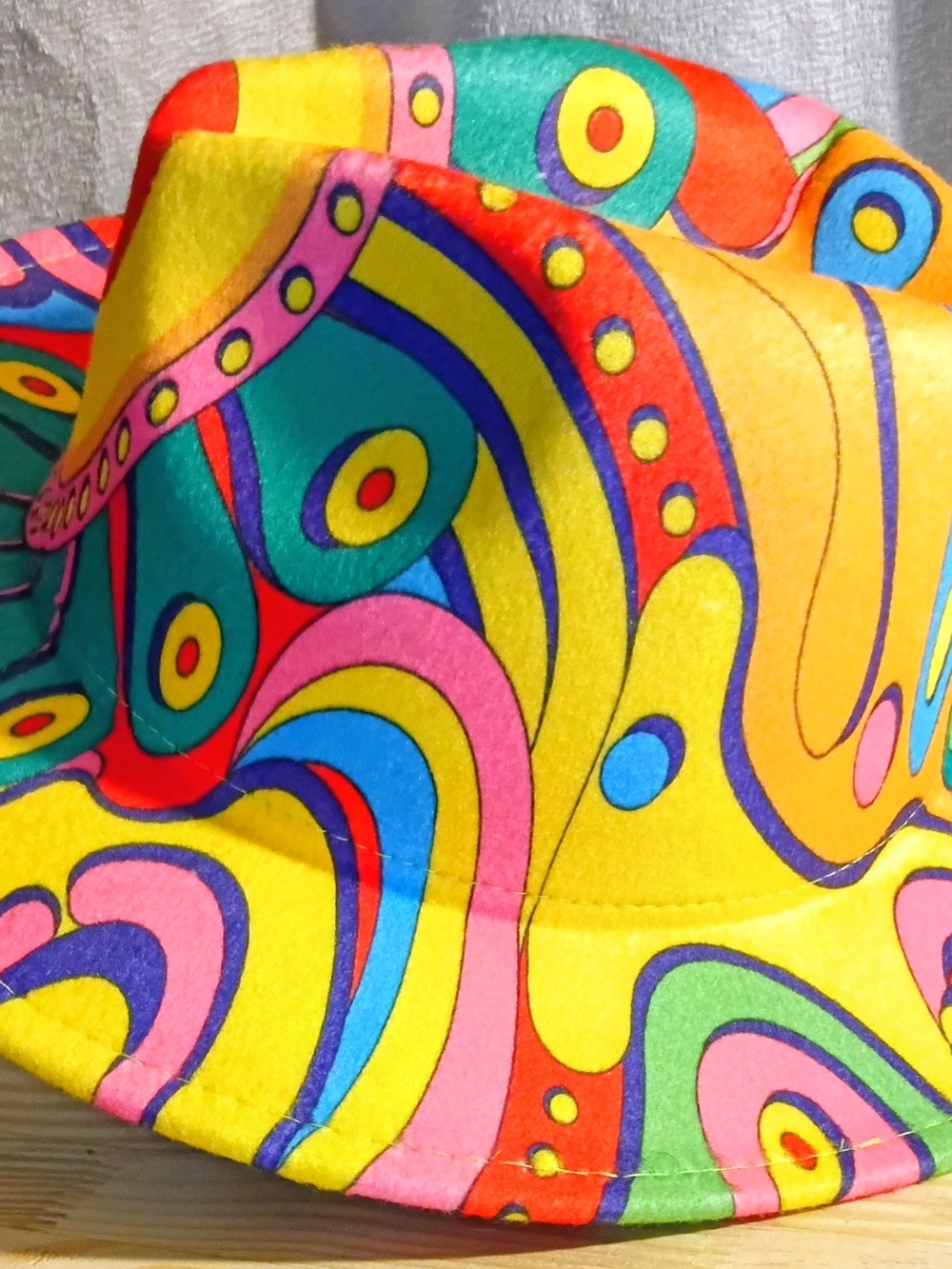 Colorful Psychedelic Bucket Hat - Women's Bright Yellow Multicolor Hat